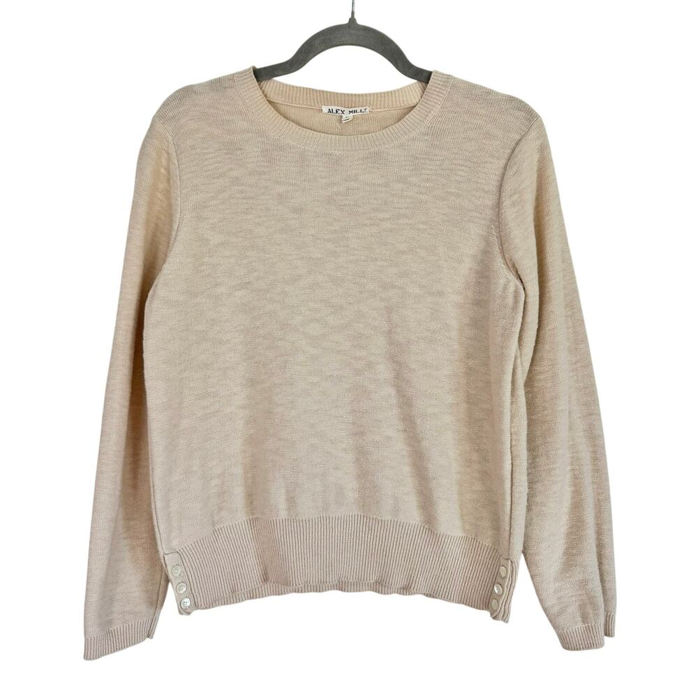 Alex Mill Ivory Isabelle Button-Side Sweater Small S